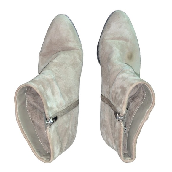 Sam Edelman Joey Heeled Suede Leather Ankle Boots Putty Womens Size 7M - Picture 2 of 11